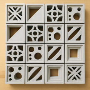 Mixed 200mm x 200mm x 60mm decorative vent blocks Kenya