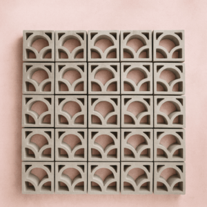 ArcWave vent block 200mm x 200mm x 60mm – modern concrete breeze block by Cabro Blocks Kenya for ventilation and décor.